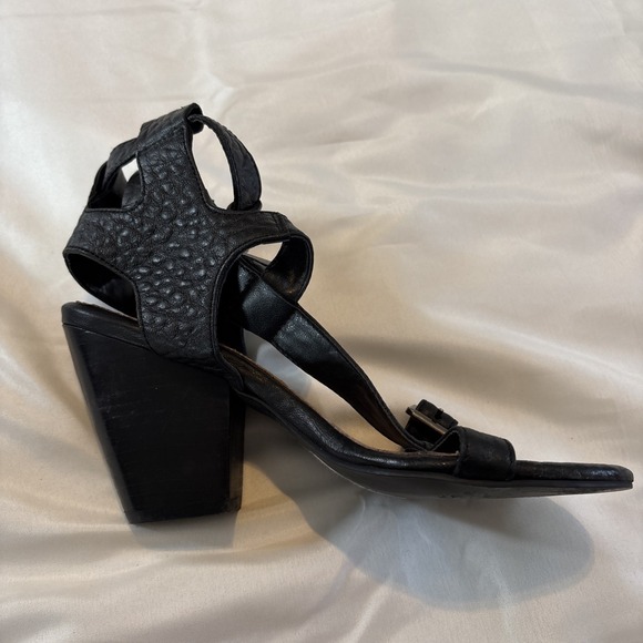 Seychelles Womens Gladiator Leather Heeled Size 7.5‎ Black Wedge - Picture 7 of 10